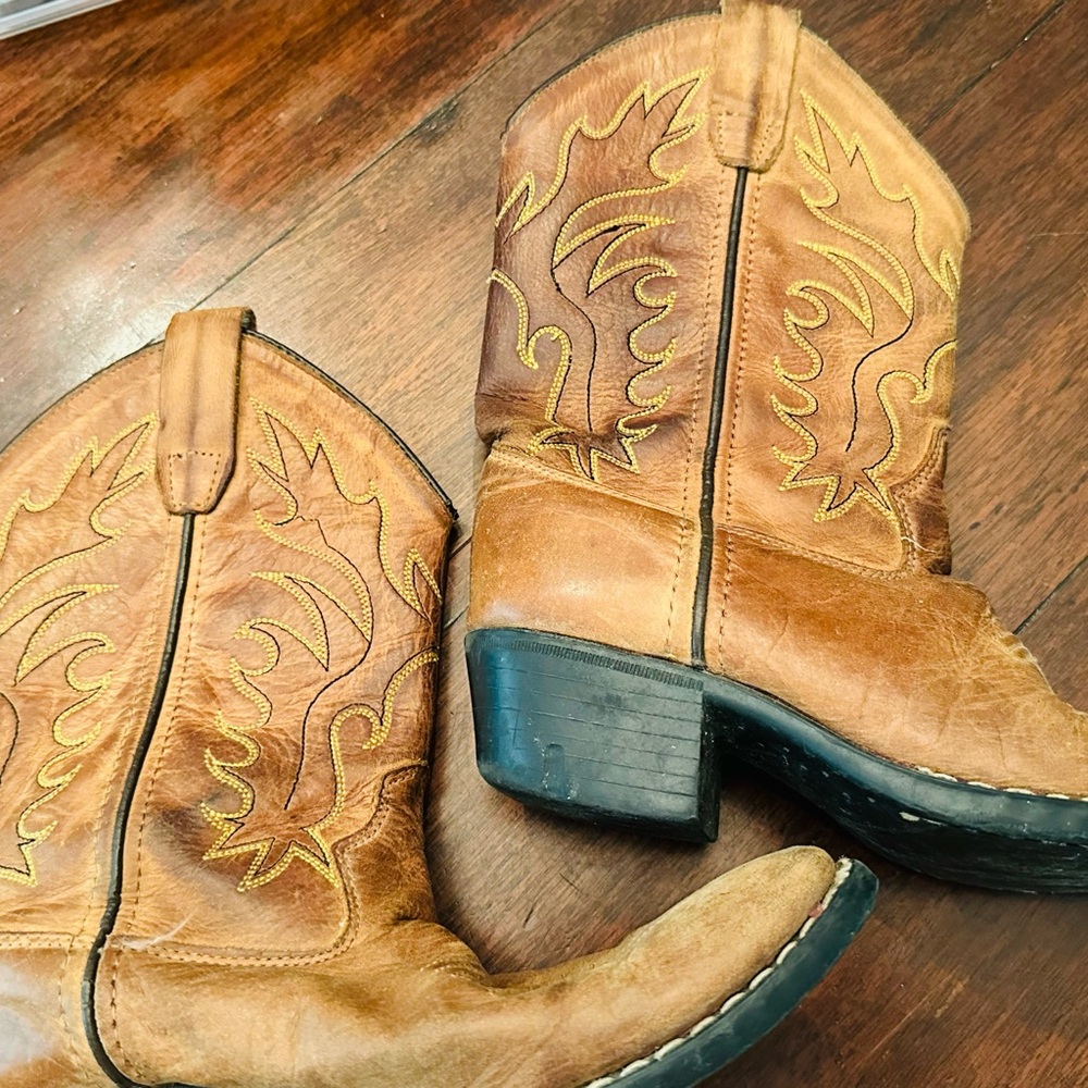 Old West Western Cowboy Boots Size Youth 13.5